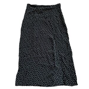 Abercrombie & Fitch Black Polka Dot Midi Skirt